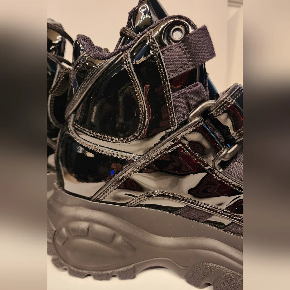 Buffalo Black Patent Ankle Boots - Picture 7 of 16